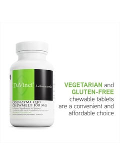 Davinci DaVinci Labs Coenzyme Q10 Chewmelt 100 mg - Supports Liver, Brain, Kidney, Cardiovascular & Periodontal Functions* - Dietary Supplement - Vegetarian - Gluten-Free - 60 Easy Chewable Tablets  - Image 2