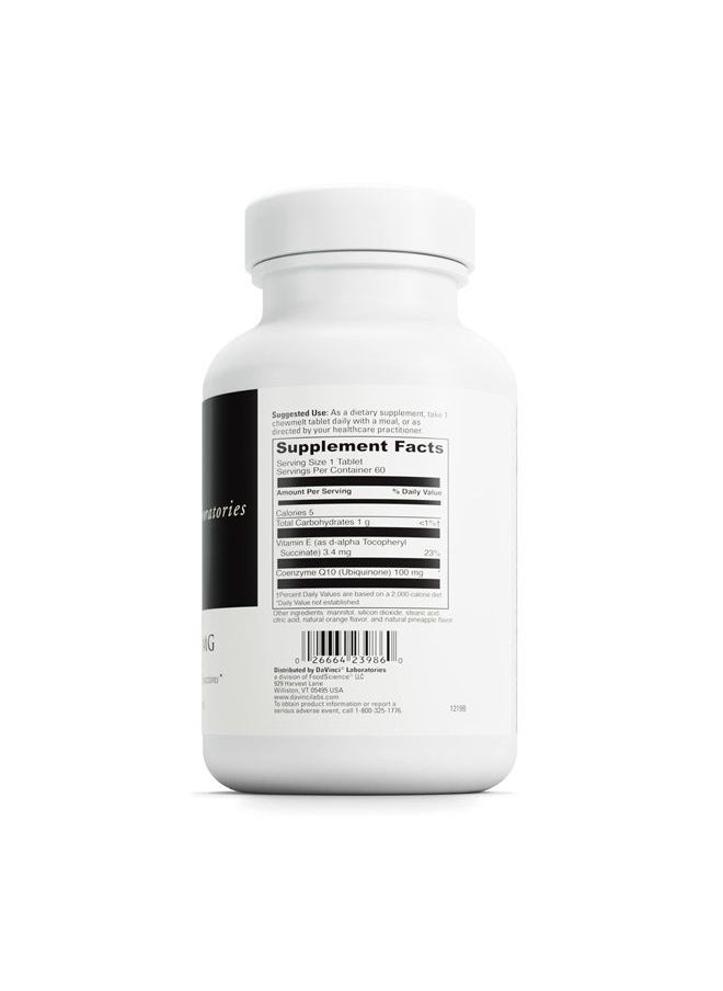 Davinci DaVinci Labs Coenzyme Q10 Chewmelt 100 mg - Supports Liver, Brain, Kidney, Cardiovascular & Periodontal Functions* - Dietary Supplement - Vegetarian - Gluten-Free - 60 Easy Chewable Tablets  - Image 1