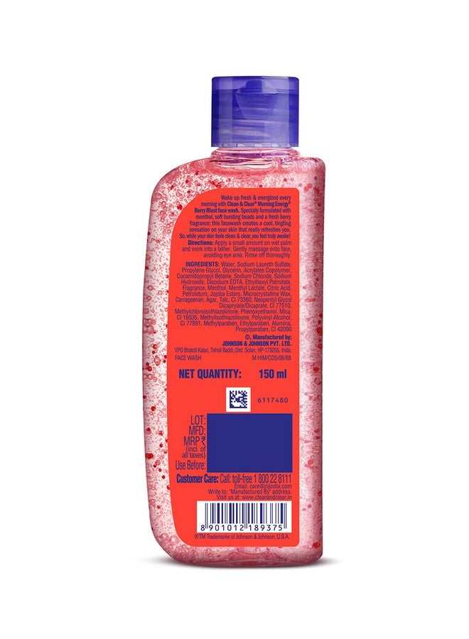 Clean & Clear Morning Energy Berry Blast Face Wash Red 150 Ml - Image 2