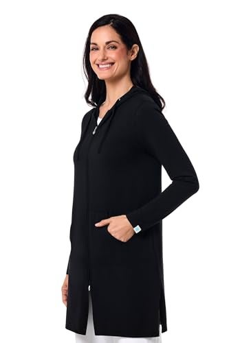 Coolibar UPF 50+ Women's Cabana Hoodie - Sun Protective, Large, Black - Image 2