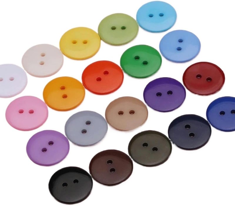 Button,9-30mm Mixed Button Clothing Colorful Double Eye Bread Button for DIY Resin Scrapbooking Hand Knitting Craft Wholesale-mix-40L 25.0 MM 20pcs(Rose red,14L 9.0 MM 100pcs) - Image 2