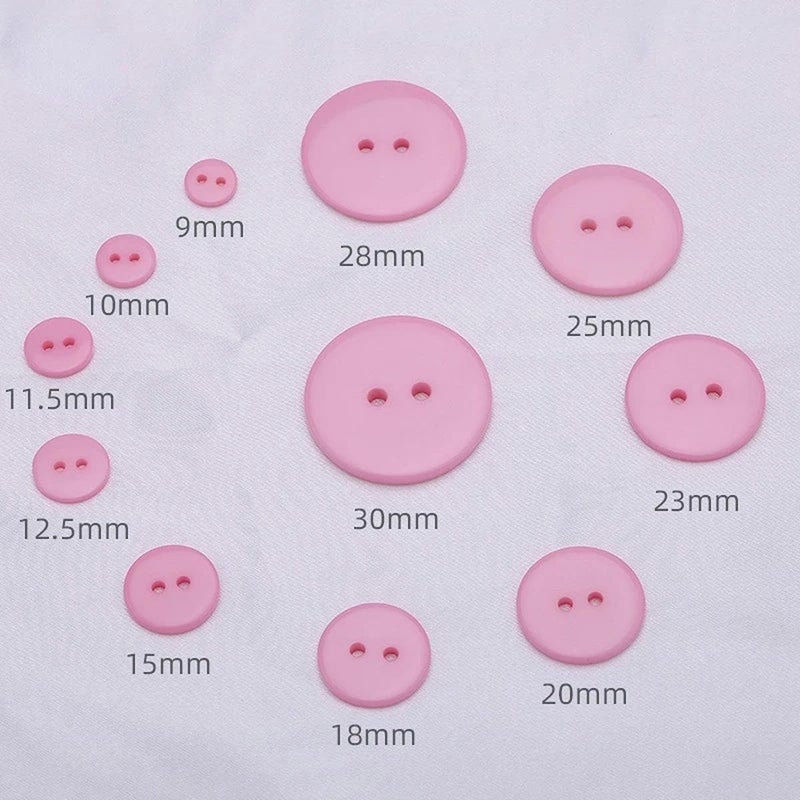 Button,9-30mm Mixed Button Clothing Colorful Double Eye Bread Button for DIY Resin Scrapbooking Hand Knitting Craft Wholesale-mix-40L 25.0 MM 20pcs(Rose red,14L 9.0 MM 100pcs) - Image 5