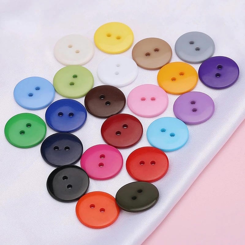 Button,9-30mm Mixed Button Clothing Colorful Double Eye Bread Button for DIY Resin Scrapbooking Hand Knitting Craft Wholesale-mix-40L 25.0 MM 20pcs(Rose red,14L 9.0 MM 100pcs) - Image 3