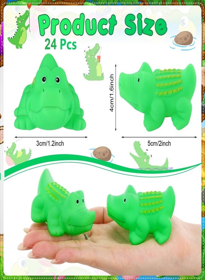 Sotiff 24 Sets Plastic Alligator Rubber Crocodile Float Squeak Small Bath Alligators for Baby Shower Halloween School Classroom Christmas Summer Supplies Party Favors - Image 2