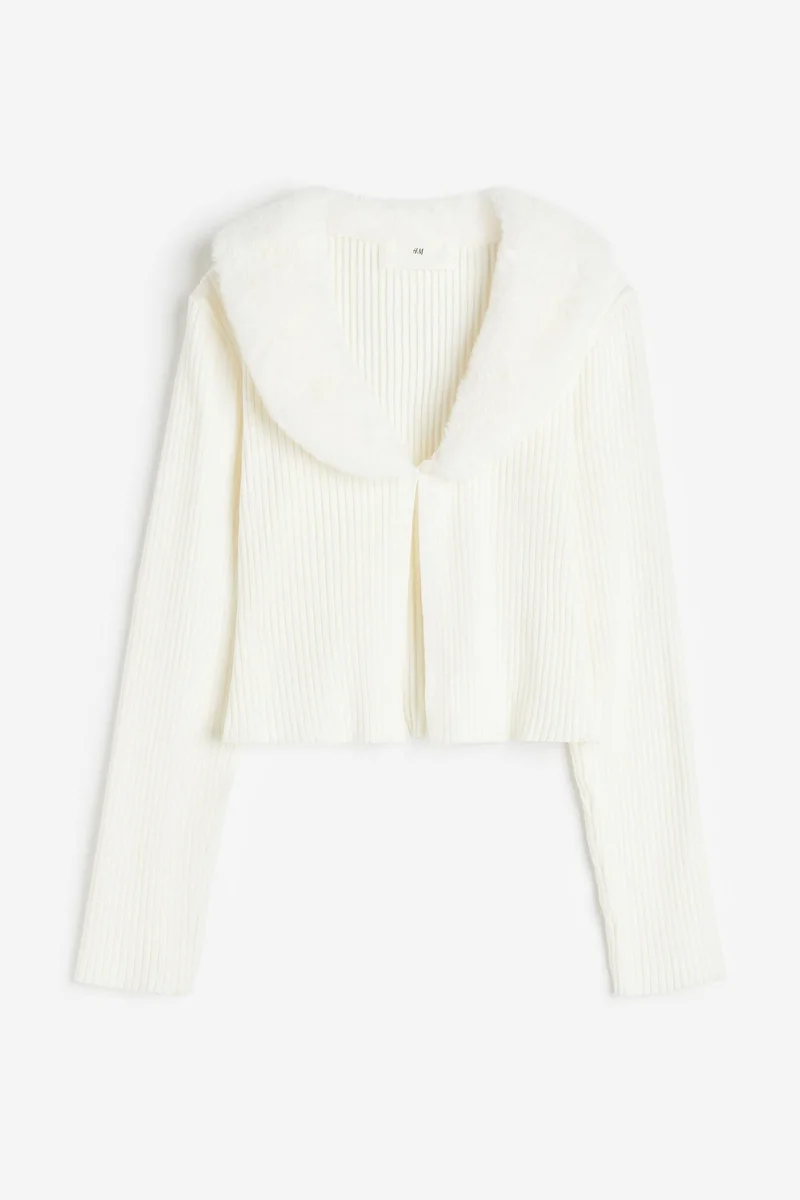 اتش اند ام Fluffy Collared Cardigan