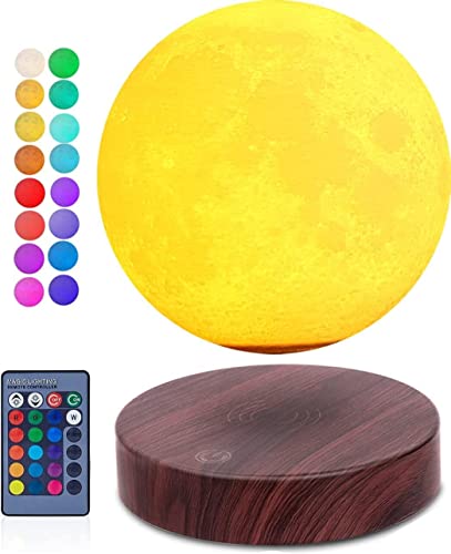 VGAzer Levitating Moon Lamp,Floating and Spinning in Air Freely with 3D Printing Moon Lamp Has 16 Colors Modes with Remote for Unique Gifts,Christmas,Room Decor,Night Light,Office Desk (16 Colors) - Image 1