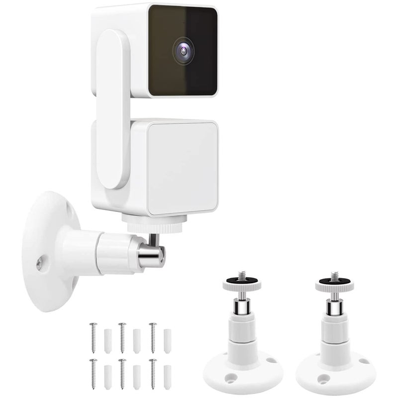 Pefecon Wall Mount for Wyze Cam Pan V3 and Wyze Cam V4 and V3, 2 Pack 360 Degree Swivel Adjustable Bracket for Wyze Camera System (Wyze Camera is Not Included) - Image 1