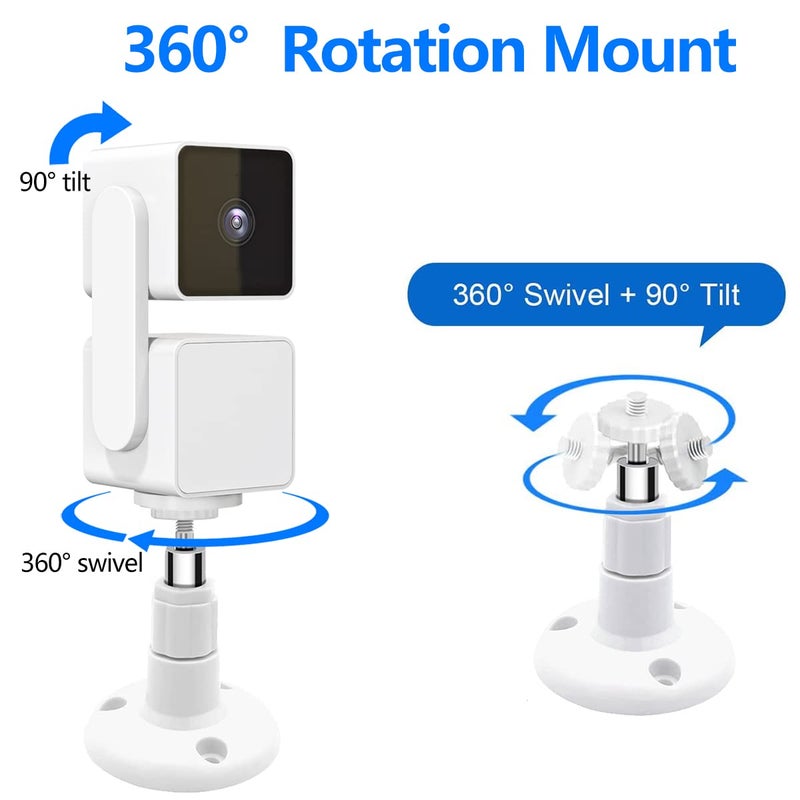 Pefecon Wall Mount for Wyze Cam Pan V3 and Wyze Cam V4 and V3, 2 Pack 360 Degree Swivel Adjustable Bracket for Wyze Camera System (Wyze Camera is Not Included) - Image 3