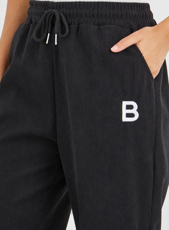 Styli Styli Printed Relaxed Fit Joggers with Drawstring