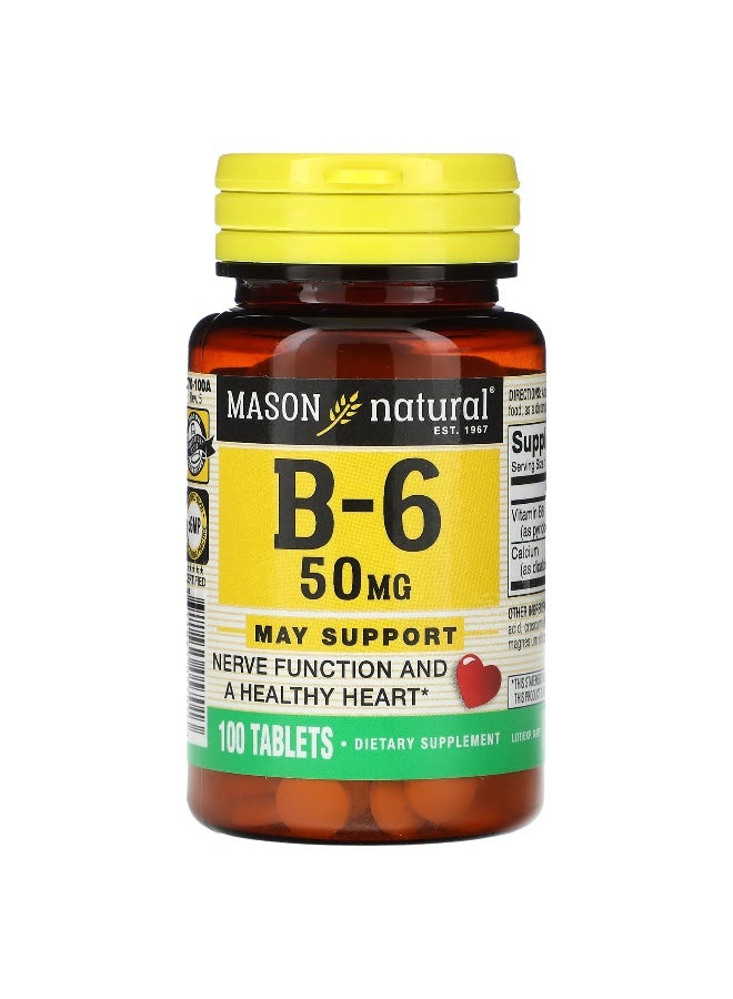 Mason Natural Mason Natural, B-6 , 50 mg, 100 Tablets  - Image 1