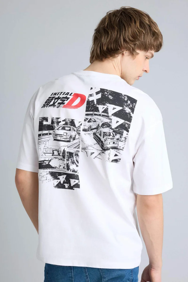 ديفاكتو Boxy Fit Printed Short Sleeve T-Shirt