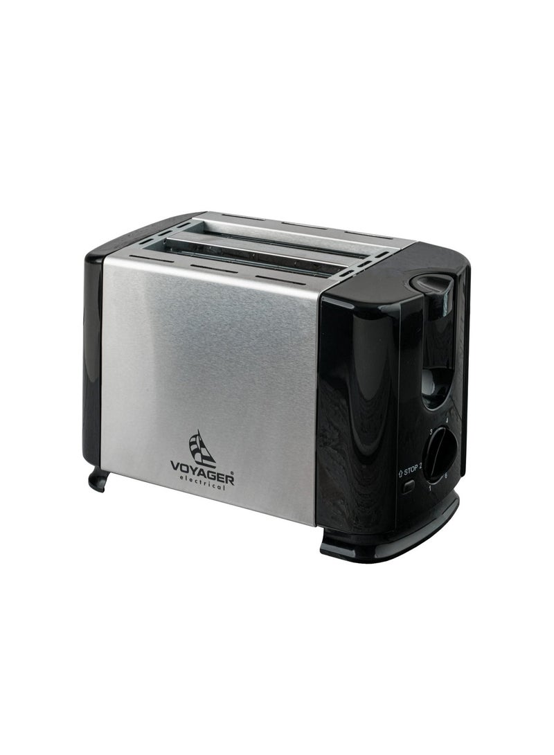 VOYAGER Automatic toaster, fast heating, 2 slices, extra wide slot bread maker with 6 temperature settings, stainless steel breakfast bread maker - Image 1