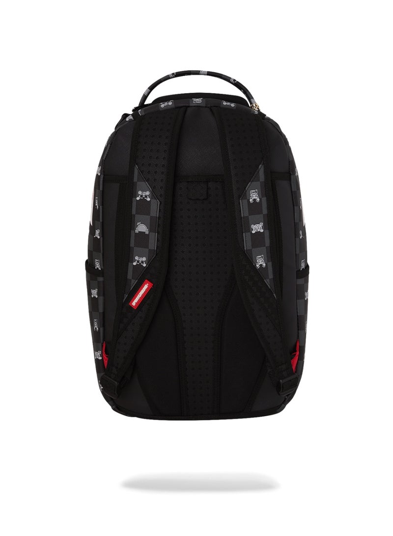 SPRAYGROUND GRAY PEEKING CHARACTER CHECK BACKPACK - Image 4
