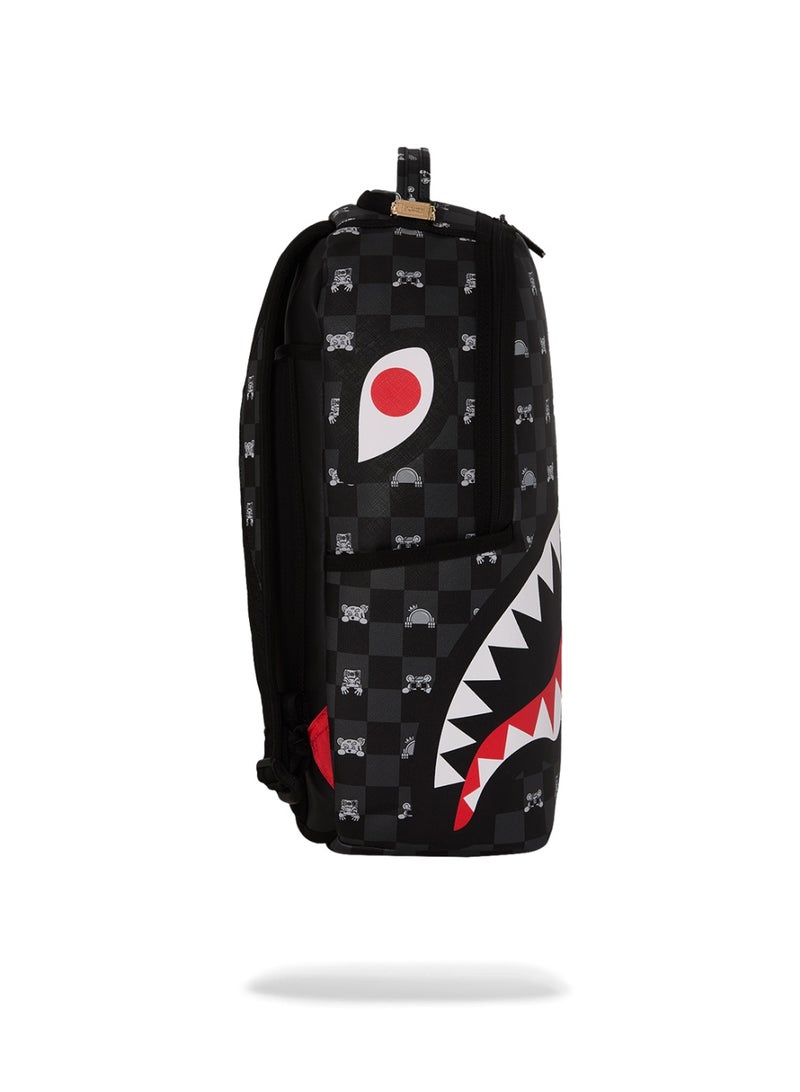SPRAYGROUND GRAY PEEKING CHARACTER CHECK BACKPACK - Image 3