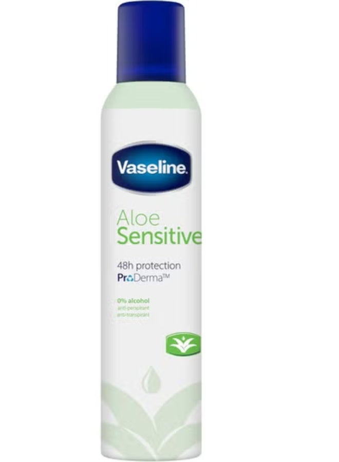 Vaseline Aloe Sensitive Antiperspirant Deodorant Aerosol, 250 ml