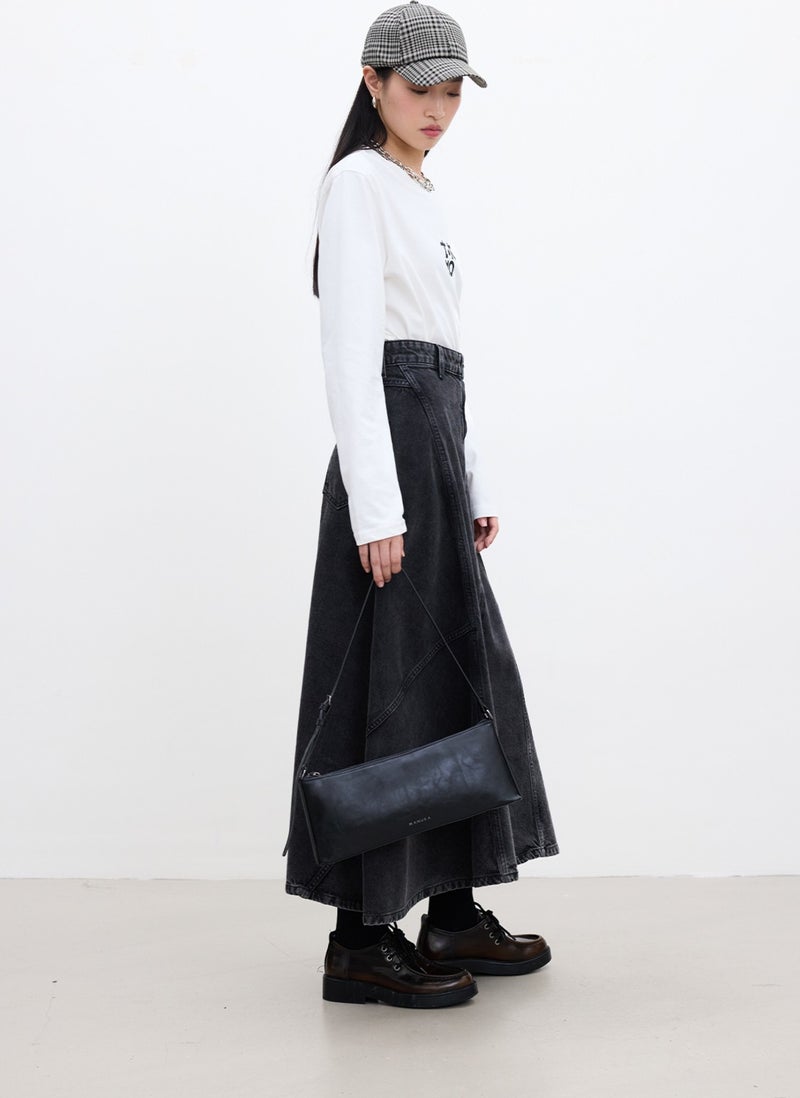 Manuka Flounce Denim Skirt Black  - Image 4