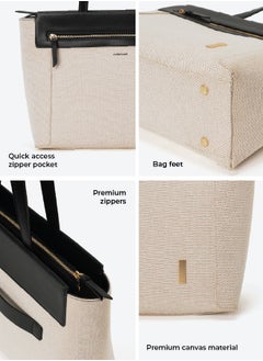 Mokobara MOKOBARA | The Dawn Tote Shoulder Bag Fits Upto 14" Laptop, Perfect for Work & Daily Use, Crafted with Vegan Leather, Designed for Women (Cotton Cloud)  - Image 5