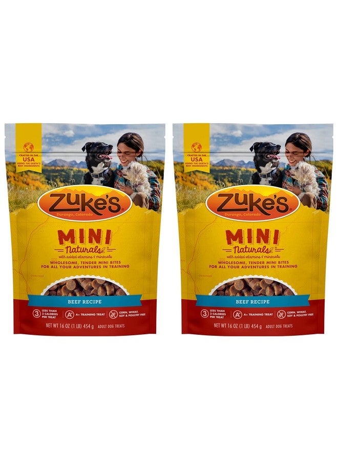 Zuke's Mini Naturals Dog Training Treats, Beef Recipe, Soft Mini Dog Treats With Vitamins & Minerals, Made For All Breed 16 Ounce (Pack Of 2) - Image 1