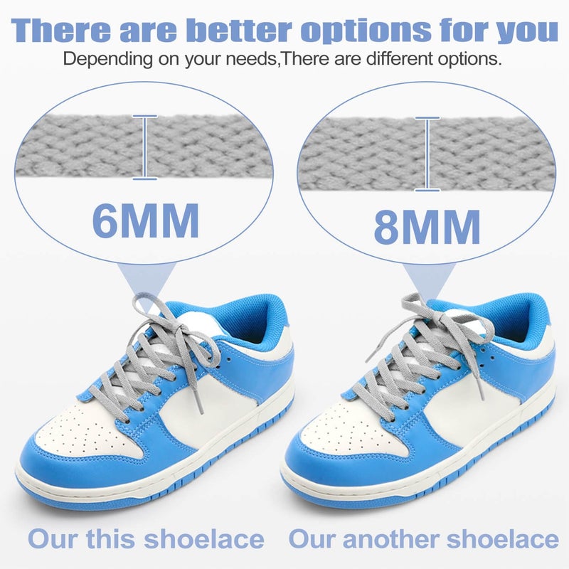 DELELE Flat Shoe Laces for Sneakers: 43 inch White 6/25 inch Narrow Athletic Shoelaces 2 Pair - Image 5