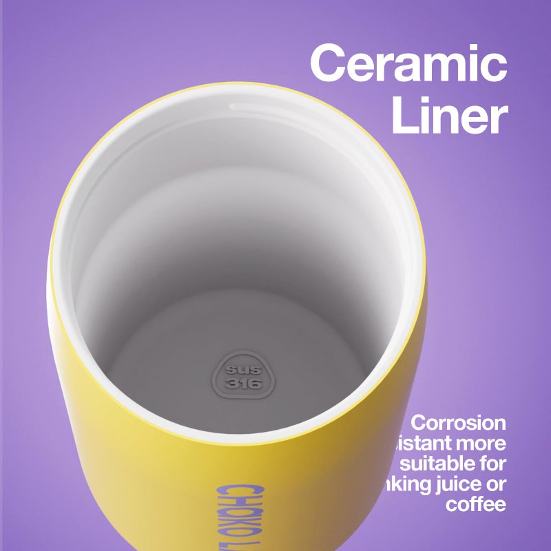 CHAKO LAB Insulated Ceramic liner Water Bottle with Two Strap | BPA-Free Leak Proof | 17oz Bottle with Spout Lid & Straw | pineapple - Image 3