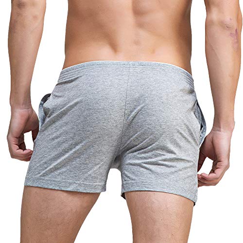Rexcyril Men's Running Workout Active Shorts Cotton Gym Training Lounge Sleep Bottoms 2-Pack 29-31 - Image 4