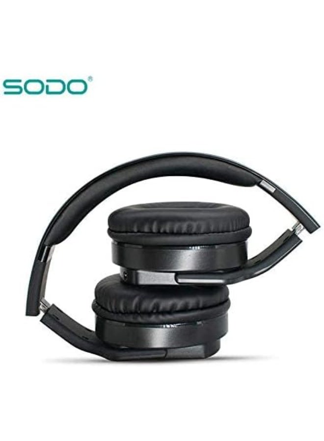 سودو سماعة رأس لاسلكية SODO MH3 بتقنية بلوتوث 3.0 مع تقنية NFC، لون أسود - Image 5