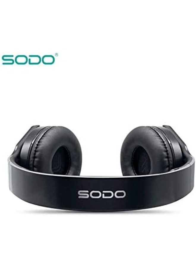 سودو سماعة رأس لاسلكية SODO MH3 بتقنية بلوتوث 3.0 مع تقنية NFC، لون أسود - Image 2
