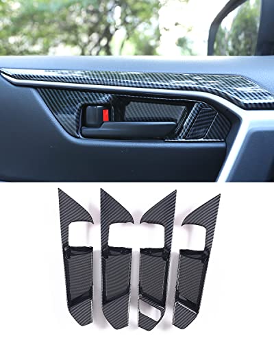 YAKANEY for Toyota RAV4 2025 2024 2023 2022 2021 2020 2019 Interior Door Handle Cover, Inner Protective Sratches- Proof Door Handle Trim for RAV-4- - Carbon - Image 1