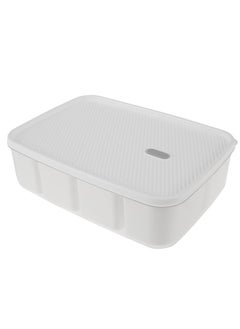 Excefore Divided Serving Tray with Lid, 8-Compartment Rectangular Snack Box Container, Snack Serving Platter for Home, 11.4×8.3×3.5 Inches  - Image 1