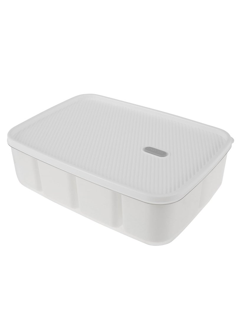Excefore - Divided Serving Tray with Lid, 8-Compartment Rectangular Snack Box Container, Snack Serving Platter for Home, 11.4×8.3×3.5 Inches - Image 1