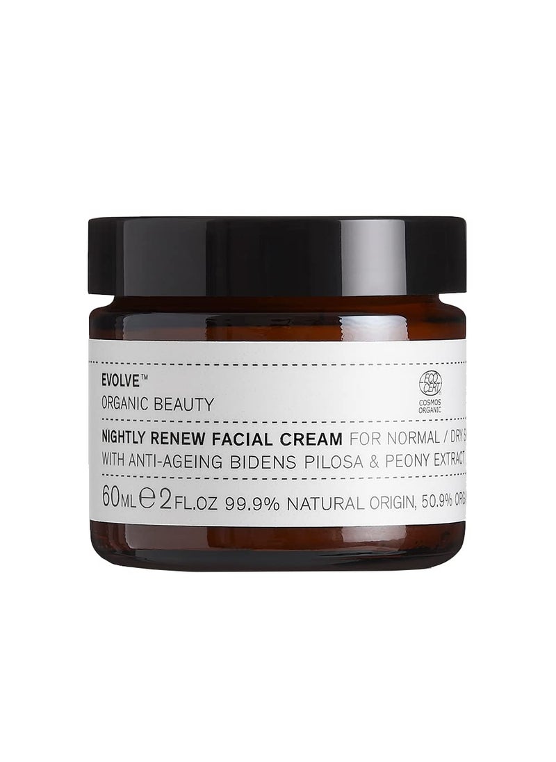 Evolve Organic Beauty - Evolve Organic Beauty  Natural Nightly Renew Facial Cream  Small Batch Vegan Clean Beauty 2 oz  60 ml - Image 1