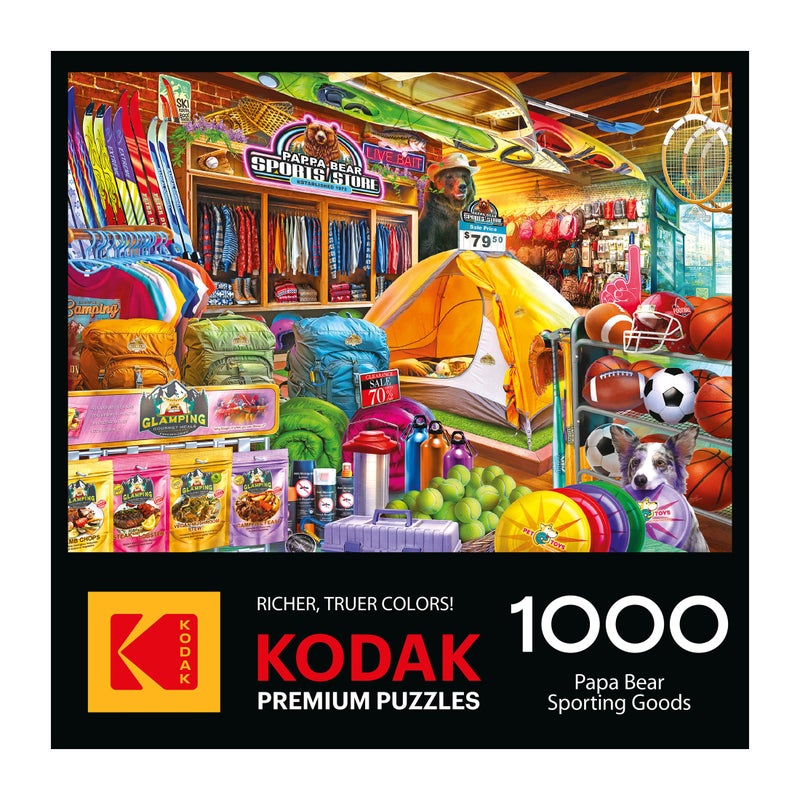 Roseart Kodak Premium 1000 Piece Jigsaw Puzzle For Adults - Papa Bear Sporting Goods - Colorful Outdoor Camping & Sports Store Scene - Rich  Vivid Colors - 26.625 X 19.25 Inches - Image 4