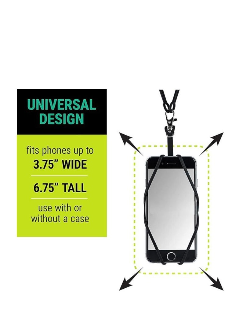 AIWANTO Cell Phone Lanyard With Adjustable Neck Strap Compatible with Most Smartphones (Black)  - Image 2