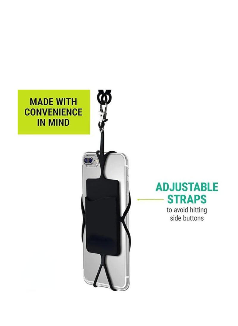 AIWANTO Cell Phone Lanyard With Adjustable Neck Strap Compatible with Most Smartphones (Black)  - Image 3