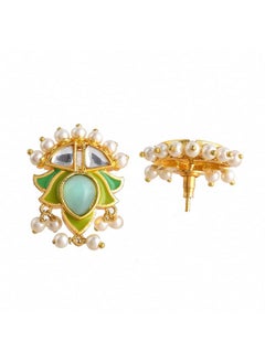 فويلا مجموعة مجوهرات VOYLLA Forever More Green Stones and Pearls المطلية بالمينا  - Image 5