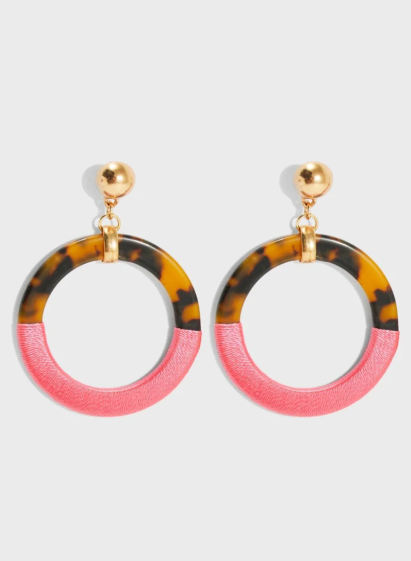 NEW LOOK Thread Wrapped Tort Drop Earrings