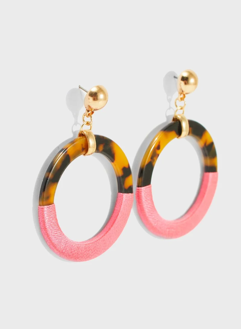 NEW LOOK Thread Wrapped Tort Drop Earrings