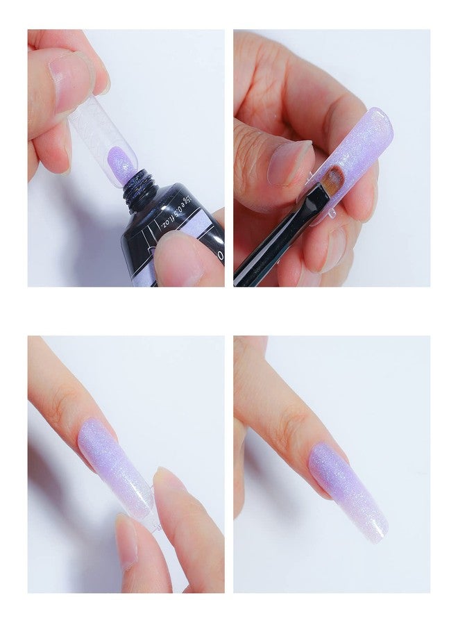 RoseFlower Pearl Glitter Poly Nail Gel Set 8 Colors Poly Nail Extension Gel Kit Builder Nails Enhancement Gel for Beginner Professional French Art Design Salon DIY at Home #2 - Image 4