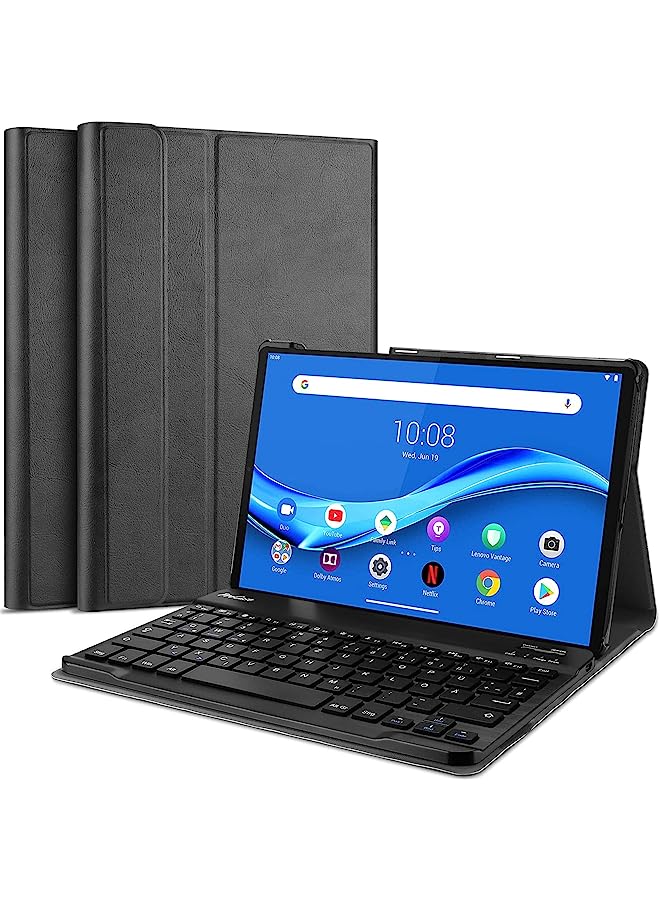 Raxoom حافظة لوحة مفاتيح لجهاز Lenovo Tab K10 2021 / Lenovo Tab M10 Fhd Plus 2020 الجيل الثاني مقاس 10.3 بوصة، غطاء ذكي خفيف الوزن نحيف مع لوحة مفاتيح لاسلكية قابلة للفصل مغناطيسيًا - أسود - Image 1