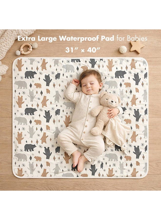 YIVEKO Baby Waterproof Bed Pad Washable Mattress Pad Reusable Underpads Bed Wetting Incontinence Cover for Baby Toddler Children and Adults - Image 2