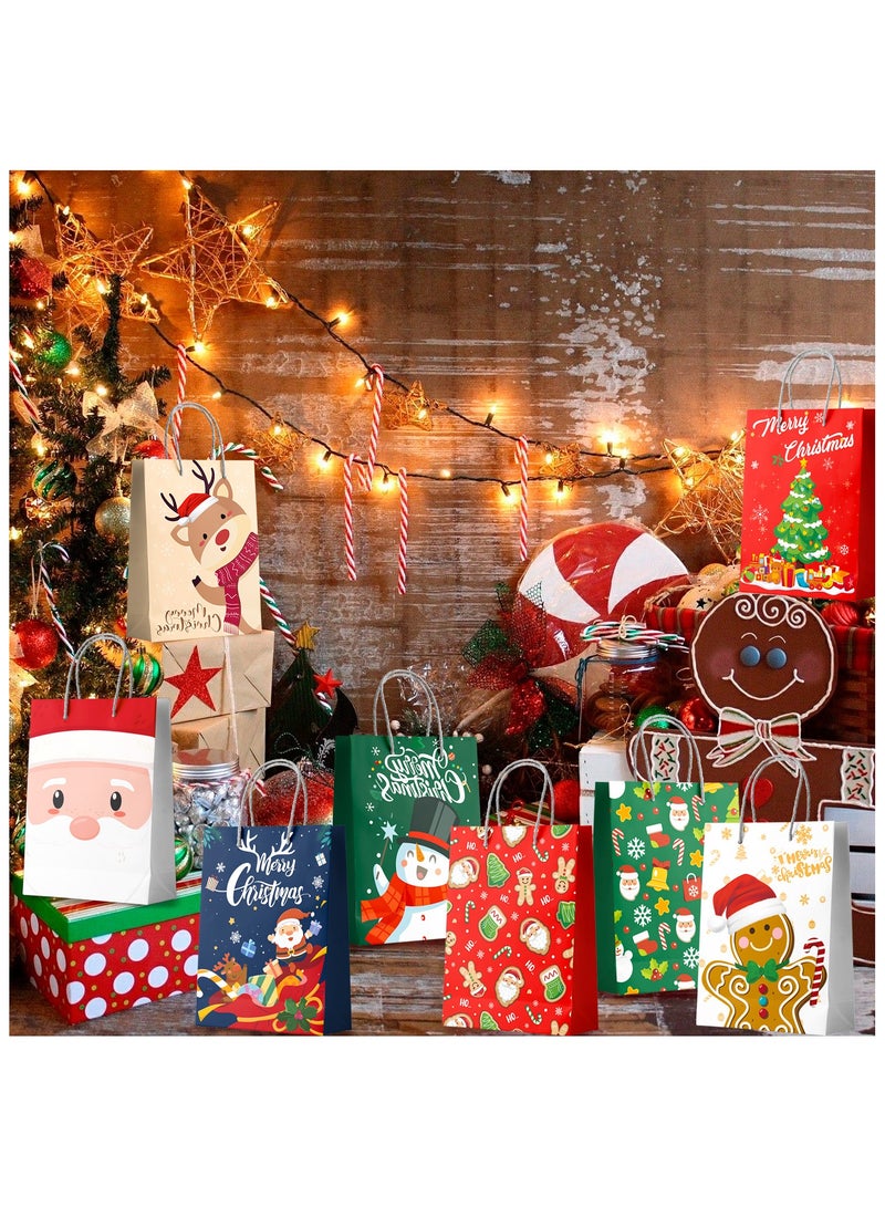 FRUITFUL PARTY Christmas Bags Bulk, 24 Pcs Festival Bags for Gifts Set - Festival Wrapping Bags, Festival Party Gift Bags Festival Paper Bags with Handles, for Kids/Men/Women Festival Party Decorations Presents - Image 2