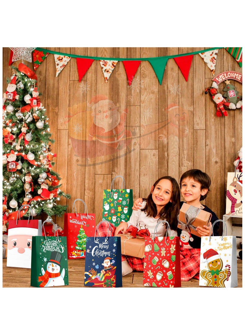FRUITFUL PARTY Christmas Bags Bulk, 24 Pcs Festival Bags for Gifts Set - Festival Wrapping Bags, Festival Party Gift Bags Festival Paper Bags with Handles, for Kids/Men/Women Festival Party Decorations Presents - Image 4