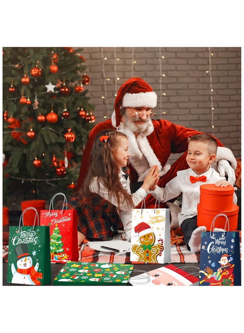 FRUITFUL PARTY Christmas Bags Bulk, 24 Pcs Festival Bags for Gifts Set - Festival Wrapping Bags, Festival Party Gift Bags Festival Paper Bags with Handles, for Kids/Men/Women Festival Party Decorations Presents - Image 5