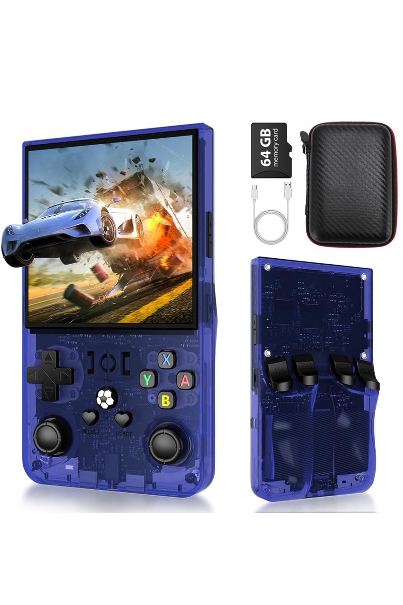 DIGI CORE R36 Max Game Console 4 Inch Full IPS Screen Portable Retro Handheld Game Console Built-in 18000+ Games With Open Source Linux System & 64GB Memory Card Video Games Console Support 30+ Simulator Platform 4000mAh Battery Toys And Games For Kids And Adults Transparent Purple - Image 2
