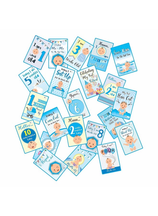 Bookworm - Baby Milestone Cards For Boys Colorful & Cute Designs (Total 36 Cards) - Image 1
