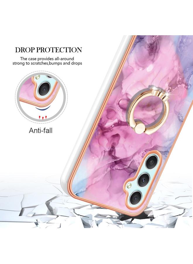 اس-توب جراب لهاتف Samsung Galaxy A24 4G مطلي بالرخام الكهربائي مع حلقة مزدوجة الجوانب - Image 4