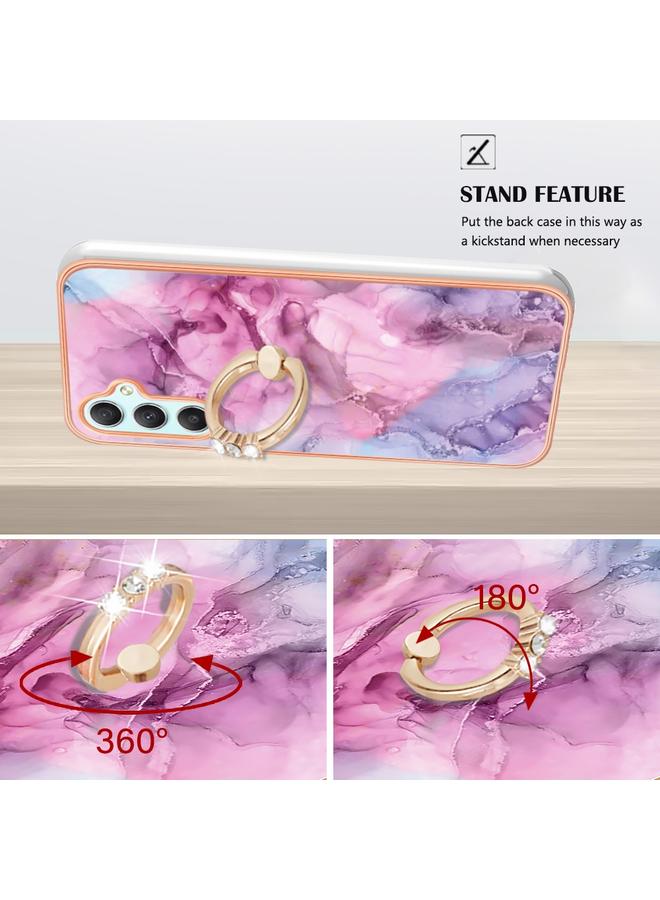 اس-توب جراب لهاتف Samsung Galaxy A24 4G مطلي بالرخام الكهربائي مع حلقة مزدوجة الجوانب - Image 3