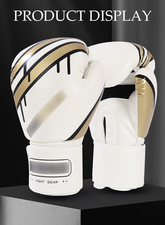 DUNISO Boxing Gloves， Pro Training Fighting Gloves，Designed With Velcro，With Gloves  Back Pockets, Mouth Guards, And Boxing Straps,Wear Resistant And Durable，Comfortable And Breathable，Suitable For Training In Boxing, Sanda, Combat, Fitness,10oz - Image 4