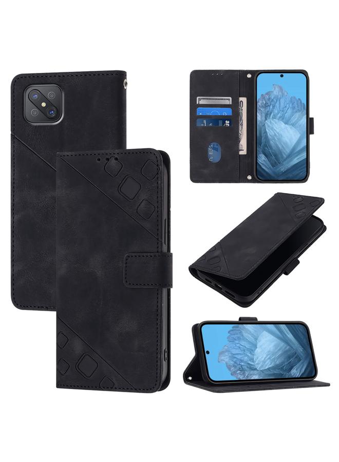 S-TOP Case For OPPO A92s Skin-feel Embossed Leather Phone Case - Image 1