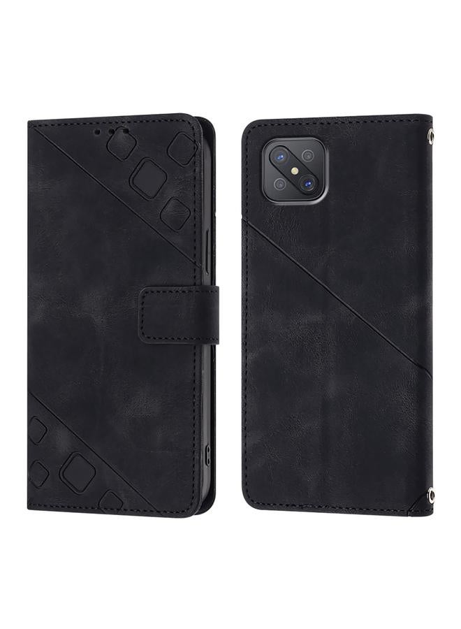 S-TOP Case For OPPO A92s Skin-feel Embossed Leather Phone Case - Image 2